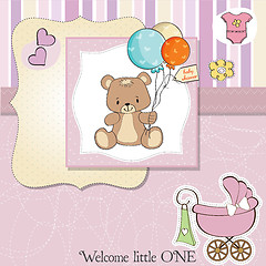 Image showing romantic baby girl announcement card