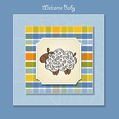 Image showing cute baby shower card with sheep