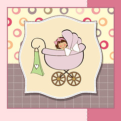 Image showing baby girl announcement card