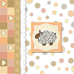 Image showing cute baby shower card with sheep