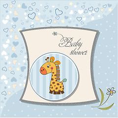 Image showing new baby announcement card with giraffe