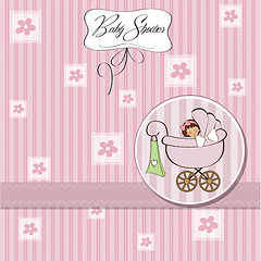 Image showing baby girl announcement card