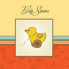 Image showing baby shower card with duck toy