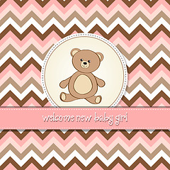 Image showing baby shower card with teddy