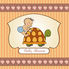 Image showing funny baby boy announcement card