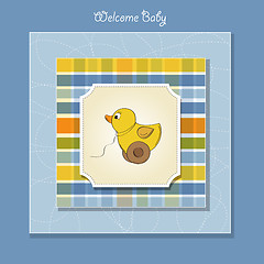 Image showing welcome card with duck toy