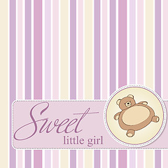 Image showing baby shower card with teddy