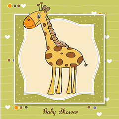 Image showing new baby announcement card with giraffe