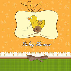 Image showing welcome card with duck toy