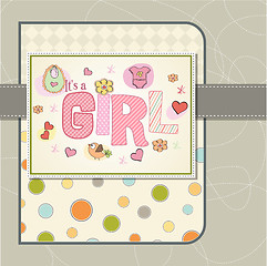 Image showing baby girl shower card