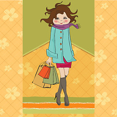 Image showing beautiful young woman at shopping