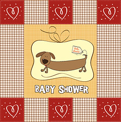 Image showing funny shower card with long dog