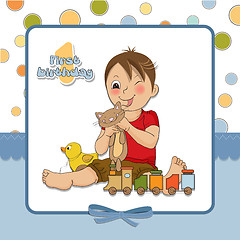 Image showing little boy are playing with his toys