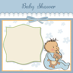 Image showing baby announcement card with little boy