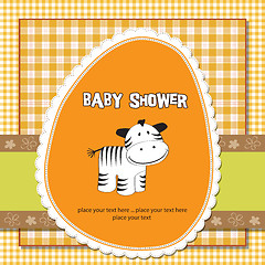 Image showing cute baby shower card with zebra