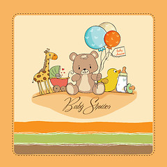 Image showing baby shower card with toys