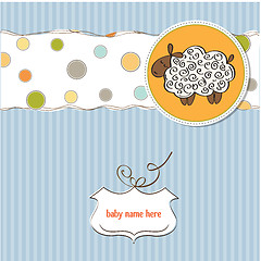 Image showing cute baby shower card with sheep