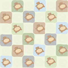 Image showing childish seamless pattern with teddy bear