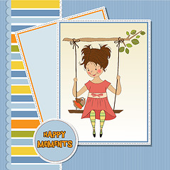 Image showing young girl in a swing