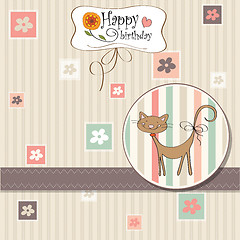 Image showing birthday card with funny cat