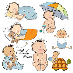 Image showing baby boy set isolated on white background