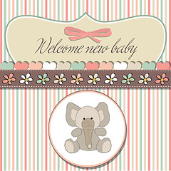 Image showing romantic baby girl announcement card