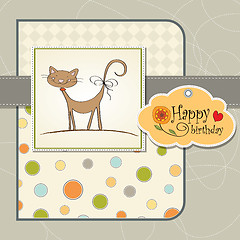 Image showing new baby shower card with cat