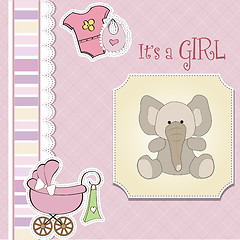 Image showing romantic baby girl announcement card