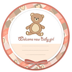 Image showing baby shower card with teddy