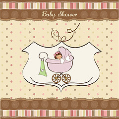 Image showing baby girl announcement card