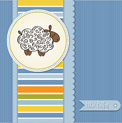 Image showing cute baby shower card with sheep