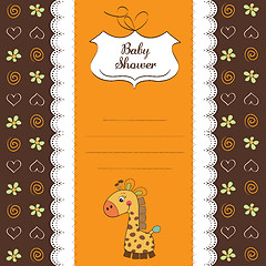 Image showing new baby announcement card with giraffe