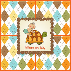 Image showing funny baby boy announcement card