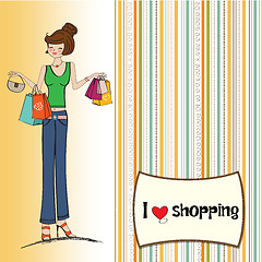 Image showing pretty young lady at shopping