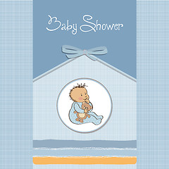 Image showing baby announcement card with little boy