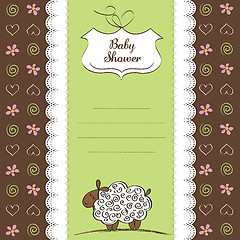 Image showing cute baby shower card with sheep