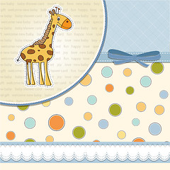 Image showing new baby announcement card with giraff
