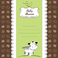 Image showing cute baby shower card with zebra