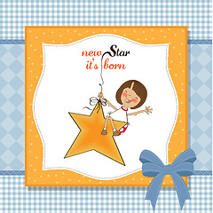 Image showing new star it's born.welcome baby card