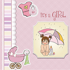 Image showing baby girl shower card