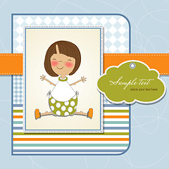 Image showing new baby girl announcement card