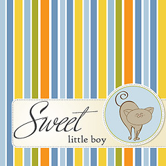 Image showing baby shower card with cat