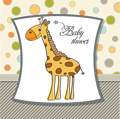 Image showing new baby announcement card with giraffe