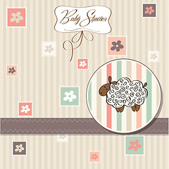 Image showing cute baby shower card with sheep