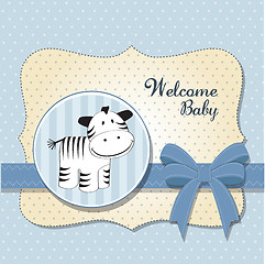 Image showing cute baby shower card with zebra