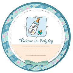 Image showing baby announcement card with milk bottle and pacifier