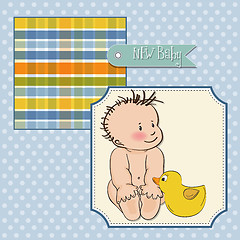 Image showing baby boy shower card