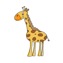 Image showing lonely vector giraffe isolated on white background