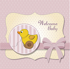 Image showing welcome card with duck toy