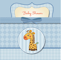 Image showing new baby announcement card with giraffe